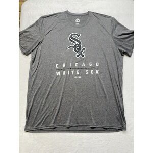 Chicago White Sox Majestic Heathered Gray Men's 2XL T-Shirt Polyblend Breathable
